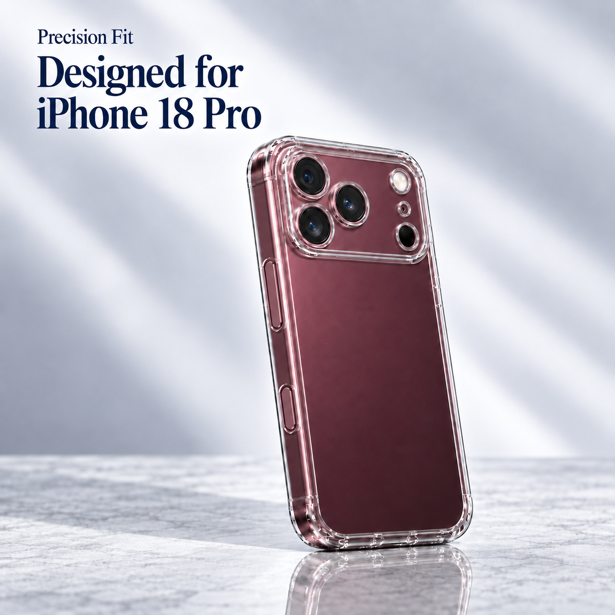 iPhone 18 Pro precision-cut clear TPU phone case